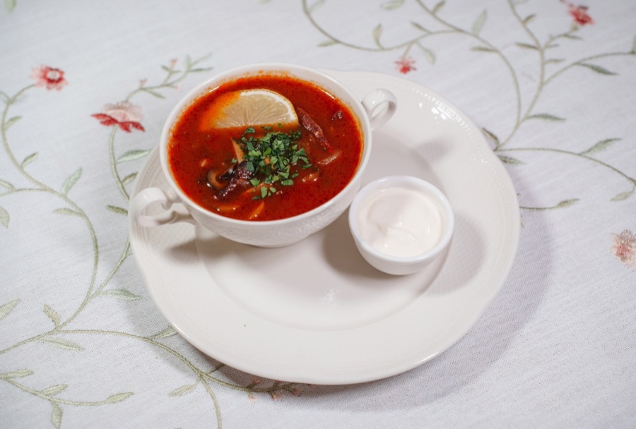 Солянка сборная из лося, оленя и копчёной утки